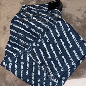 Alexander Wang Blue Logo Print Jeans